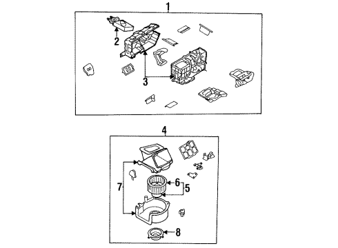 1988 Nissan Maxima Heater Core & Control Valve Heating Unit Assy-Front Diagram for 27110-42E01