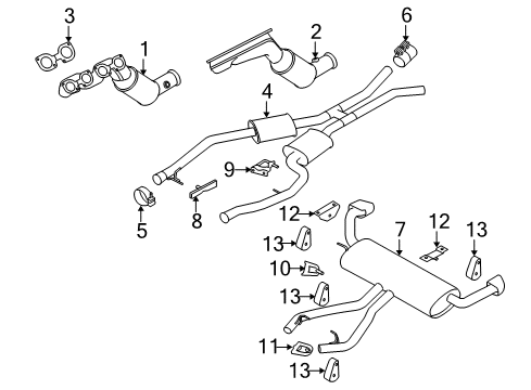 2009 BMW X5 Exhaust Components Kugelbandschelle Diagram for 18207548740