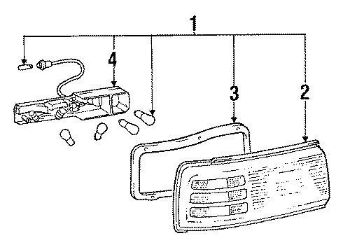 1988 Toyota Supra Tail Lamps Lens Gasket Diagram for 81564-14610