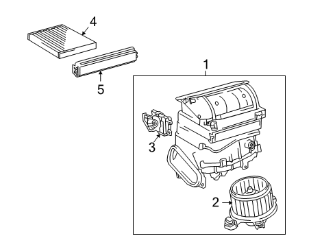 2009 Toyota Corolla Blower Motor & Fan Blower Assembly Diagram for 87130-12421
