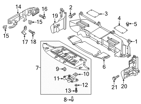 2018 Genesis G80 Splash Shields Cover Diagram for 29121-B1000