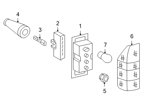 2003 Dodge Sprinter 3500 Bulbs Lens-TAILLAMP Diagram for 5103538AB