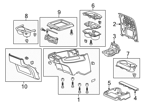 2016 Honda Odyssey Center Console Box Assy. *NH767L* Diagram for 83414-TK8-A03ZB