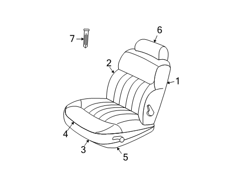 2004 Chrysler Concorde Front Seat Components Seat Cushion Foam Diagram for 5093533AA