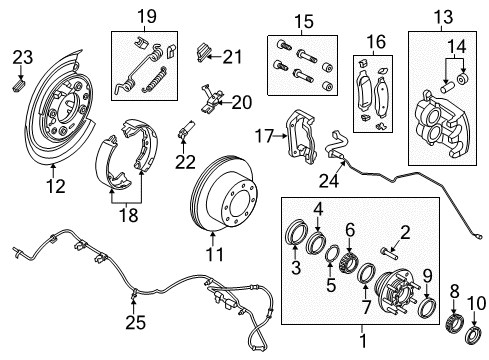 2016 Ford F-350 Super Duty Rear Brakes Splash Shield Diagram for DC3Z-2B637-B