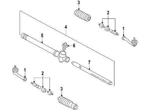 1985 Nissan 200SX P/S Pump & Hoses, Steering Gear & Linkage Socket Rod In Diagram for 48521-01F06