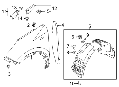 2020 Kia Sportage Fender & Components Guard Assembly-Front WHE Diagram for 86811D9500