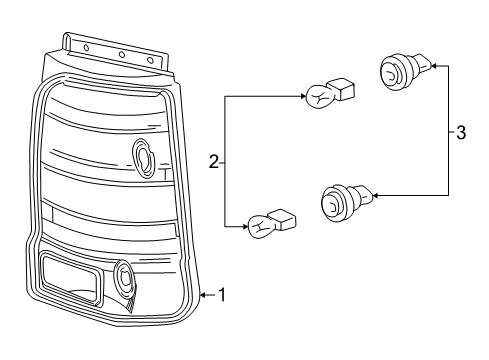 2001 Ford Explorer Sport Combination Lamps Tail Lamp Assembly Diagram for 1L2Z-13405-DA