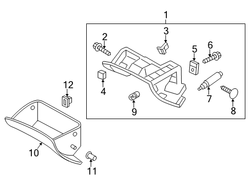 2014 Hyundai Veloster Glove Box Panel Assembly-Lower Crash Pad, RH Diagram for 84540-2V100-RY