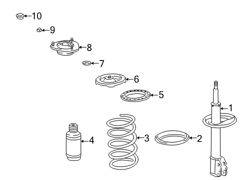 2000 Toyota Corolla Struts & Components - Front Spring, Front Coil, RH Diagram for 48131-02600