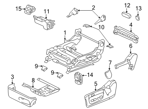 2001 Lexus LS430 Power Seats Switch, Front Power Seat(For Lumbar) Diagram for 84922-50040-A3