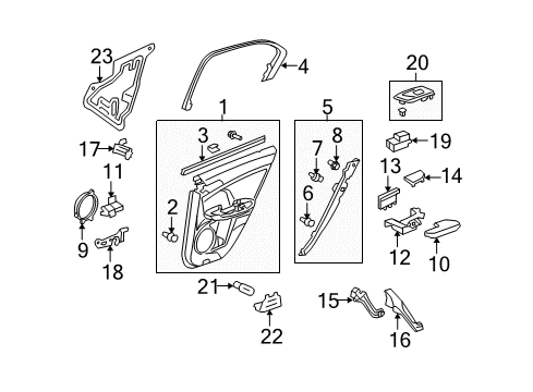 2010 Acura TSX Rear Door Latch Assembly, Right Rear Door Power Diagram for 72610-TL0-G01