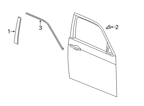 2017 Dodge Charger Exterior Trim - Front Door APPLIQUE-B Pillar Diagram for 57010427AE