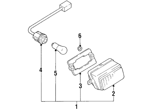 1991 Toyota Corolla Backup Lamps Lamp Assy, Back-Up, RH Diagram for 81670-12030