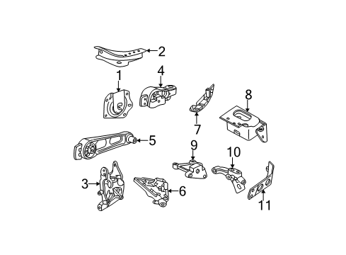 2003 Chrysler PT Cruiser Engine & Trans Mounting Bracket-Transmission Mount Diagram for 5274908AB