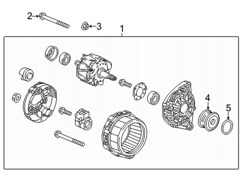 2022 Honda Civic Alternator Pulley, Decoupler Diagram for 31141-59B-J01
