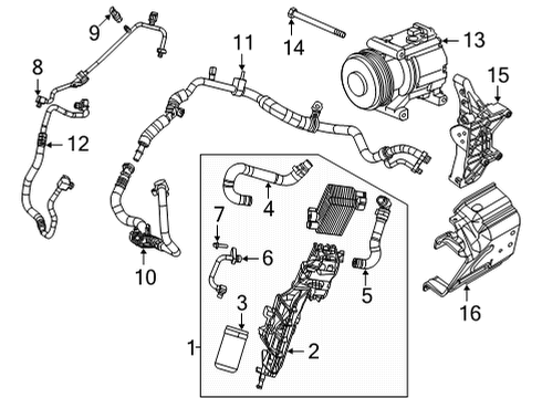 2020 Jeep Renegade A/C Condenser, Compressor & Lines Pkg Part Diagram for 68446054AA