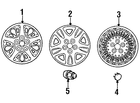 1998 Chrysler Town & Country Wheels Aluminum Wheel 16 X 6.5 Diagram for GG44SYM