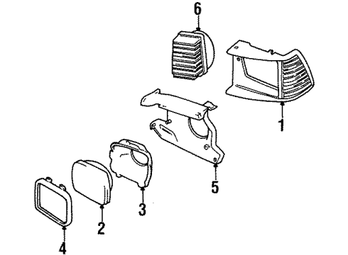 1984 Renault R18i Headlamp Components, Park Lamps Holder-HEADLAMP Diagram for 56001279