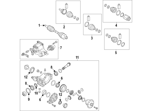 2021 Kia Seltos Rear Axle, Axle Shafts & Joints, Differential, Drive Axles, Propeller Shaft Boot Kit-Rear Diff S Diagram for 496A5Q5000