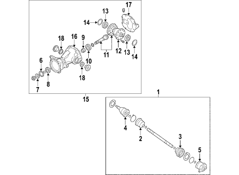 2012 Hyundai Tucson Rear Axle, Axle Shafts & Joints, Differential, Drive Axles, Propeller Shaft Propeller Shaft Assembly Diagram for 493003W000