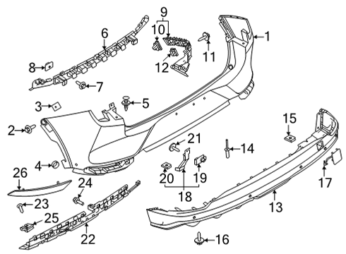 2022 Ford Mustang Mach-E Bumper & Components - Rear Lower Cover Screw Diagram for -W717586-S450B