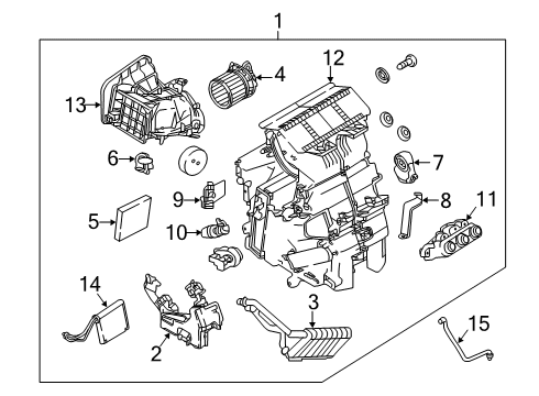 2019 Nissan Kicks A/C Evaporator & Heater Components Mode Actuator Assembly Diagram for 27731-5RB0A