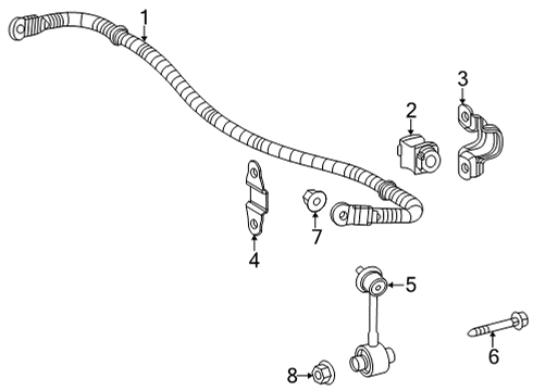 2022 Toyota Highlander Stabilizer Bar & Components - Rear Stabilizer Bar Bushing Diagram for 48818-0E110