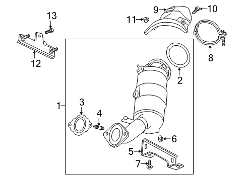 2019 Cadillac CT6 Turbocharger Converter Shield Diagram for 55504597