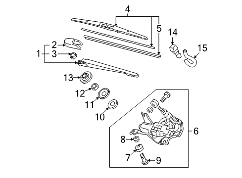 2007 Honda CR-V Wiper & Washer Components Cover, Arm Diagram for 76721-SCV-A01