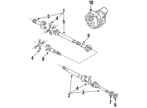 1995 Ford F-250 Carrier & Front Axles Intermed Shaft Seal Diagram for F2TZ-1S175-A