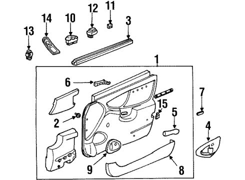 1997 Oldsmobile Cutlass Interior Trim - Front Door Switch Diagram for 19259980