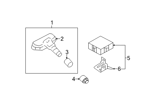 2013 Kia Optima Tire Pressure Monitoring Tire Pressure Monitoring Sensor Module Assembly Diagram for 958002T100