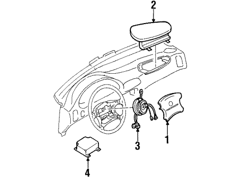 1998 Nissan Quest Air Bag Components Clock Spring Steering Air Bag Wire Diagram for 25554-1B025