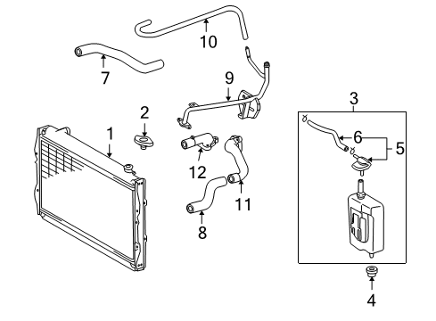 2001 Toyota 4Runner Radiator & Components Radiator Assembly Diagram for 16400-75181