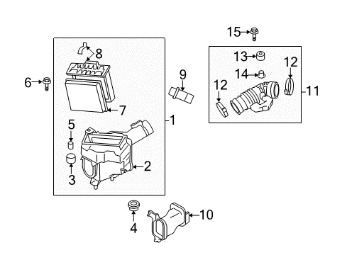 2012 Nissan 370Z Filters Air Cleaner Cover Diagram for 16526-JK20A