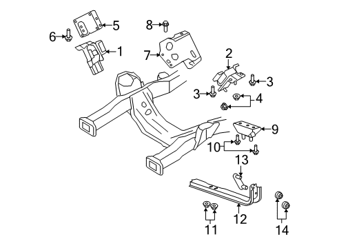 2008 Ford E-350 Super Duty Engine & Trans Mounting Support Nut Diagram for -N807479-S102