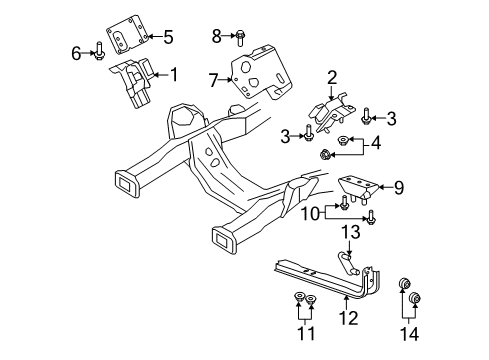 2008 Ford E-350 Super Duty Engine & Trans Mounting Crossmember Lock Bolt Diagram for E9UZ-5R132-A