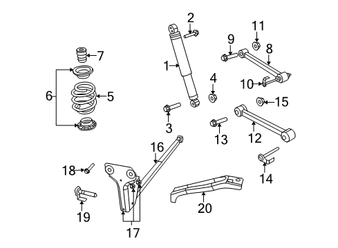 2008 Jeep Liberty Rear Suspension, Lower Control Arm, Upper Control Arm, Stabilizer Bar, Suspension Components INSULATOR-Spring Diagram for 52089341AF