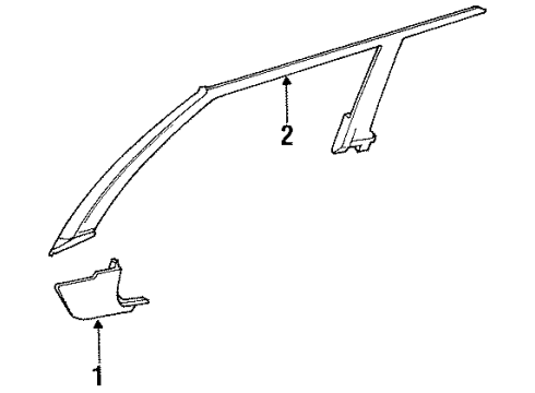 1992 Honda Accord Interior Trim - Pillars, Rocker & Floor Garnish, R. FR. Pillar *YR114L* (SMOOTH BEIGE) Diagram for 84101-SM2-J10ZD