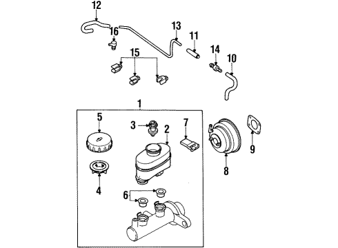 1998 Nissan Maxima Hydraulic System Piston Kit-Tandem Brake Master Cylinder Diagram for 46011-69C29