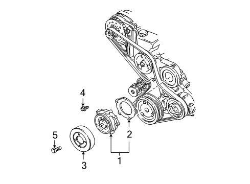 2001 Chevrolet Monte Carlo Cooling System, Radiator, Water Pump, Cooling Fan Water Pump Assembly Bolt Diagram for 14078823