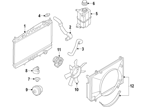 2019 Nissan Titan XD Cooling System, Radiator, Water Pump, Cooling Fan Coupling-Fan Diagram for 21082-EZ40A