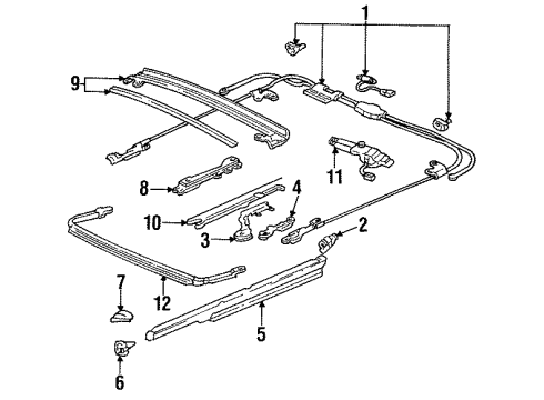 1992 Honda Civic Sunroof Link A, Tilt Diagram for 70360-SP0-003