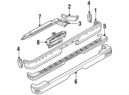 1991 GMC S15 Jimmy Rear Bumper Shield-Rear Bumper Protective Diagram for 15597007