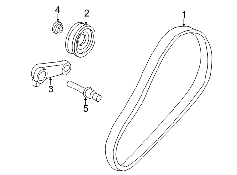 1997 Honda CR-V Belts & Pulleys Collar, Idle Pulley Diagram for 38944-P2T-000