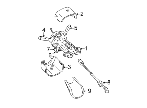 2000 Jeep Grand Cherokee Steering Column & Wheel, Steering Gear & Linkage, Shaft & Internal Components, Shroud, Switches & Levers Intermediate Shaft Assembly Diagram for 5066597AA