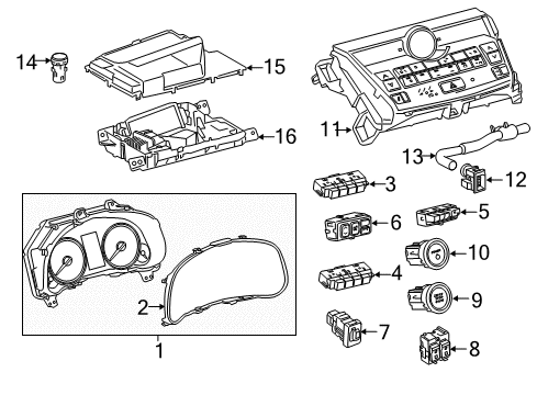 2017 Lexus NX200t Instruments & Gauges Switch Assembly, Head Up Diagram for 84120-78010