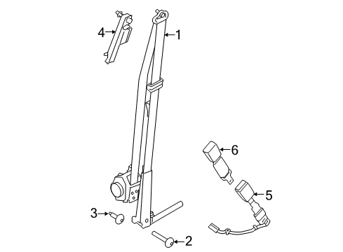 2019 Lincoln MKC Seat Belt Seat Belt Assembly Bolt Diagram for -W709066-S437M