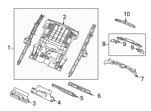 2007 Dodge Nitro Rear Body - Floor & Rails Pan-Rear Floor Diagram for 55360781AS